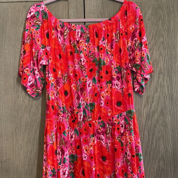 NWT ♥️🌺Luscana 🌺♥️ Carmen Style Print Maxi Dress - Picture 6 of 7